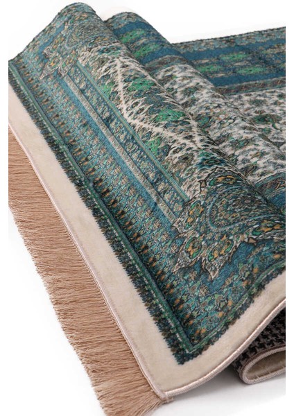 Petrol Yeşil Bambu Halı Seccade modelleri