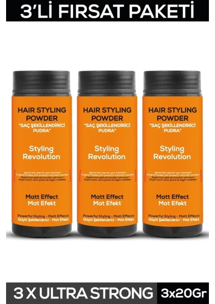 Saç Şekillendirici Pudra Toz Wax Ultra Strong Turuncu 20GR X3 + Geniş Aralıklı Wax Tarağı 4'lü Set fiyatları