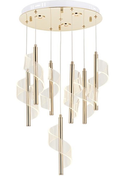 P7077-6+1 7li Sarkıt LED Avize(Beyaz Işık -Sarı Işık - Gün Işığı)