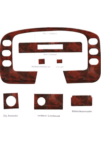 Meriç® Ford Transit Ön Torpido Kaplama Maun 7 Parça 1995-1997