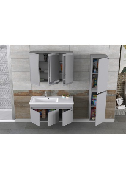 Winter 100CM Antrasit Banyo Dolabı fiyatları