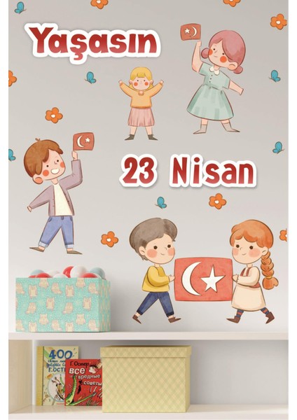 23 Nisan Sticker Seti, Yaşasın 23 Nisan Çocuk Bayramı Okul Ev Süsleme fiyatları