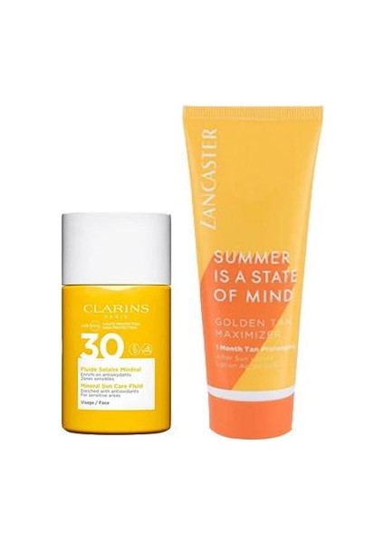 SPF30 Yüz Güneş Kremi 30ML+LANCASTER Güneş Sonrası Losyon 75ML  2li Set