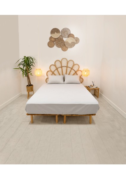 Simena Lastikli Çarşaf Seti Pamuk Silver 9528A