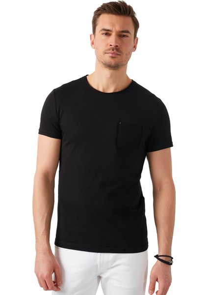 % 100 Pamuklu Bisiklet Yaka Cepli T Shirt Erkek T SHİRT 5902000 indirimleri