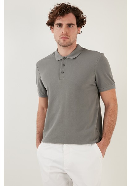Pamuk Düğmeli Regular Fit Polo T Shirt Erkek Polo 5902127 modelleri