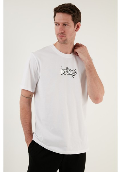% 100 Pamuk Relaxed Fit Bisiklet Yaka T Shirt Erkek T Shirt 5902637