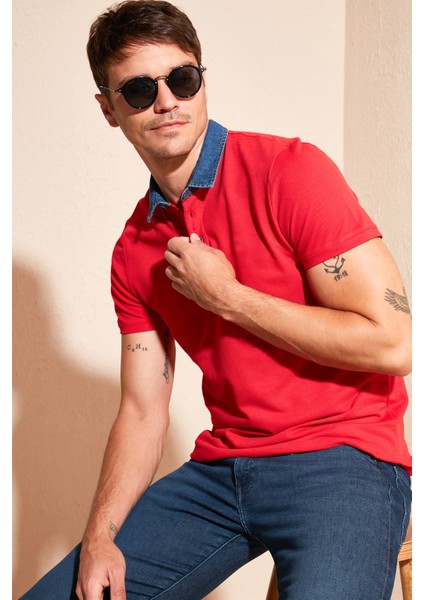 % 100 Pamuk Polo T Shirt Erkek Polo 5902134