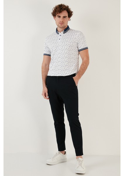 Pamuk Karışımlı Desenli Slim Fit Polo T Shirt Erkek Polo T Shirt 646B3280 fırsatları