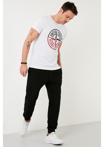Baskılı Bisiklet Yaka % 100 Pamuk T Shirt Erkek T SHİRT 541PUSULA