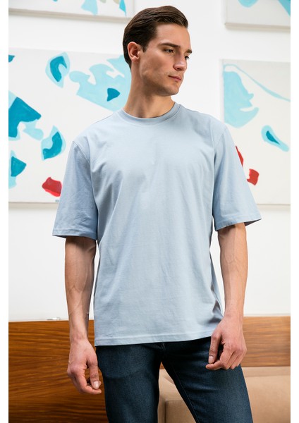 Pamuklu Oversize Bisiklet Yaka Basic T Shirt Erkek T Shirt 5902365 fiyatları