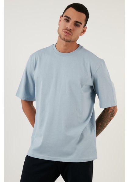 Pamuklu Oversize Bisiklet Yaka Basic T Shirt Erkek T Shirt 5902365 fırsatları