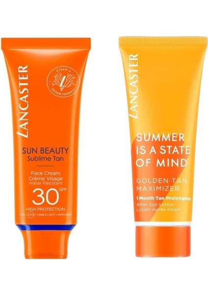 Golden Güneş Sonrası Losyon 75ML+SPF30 Güneş Koruyucu Yüz Kremi 50ML 2li Set