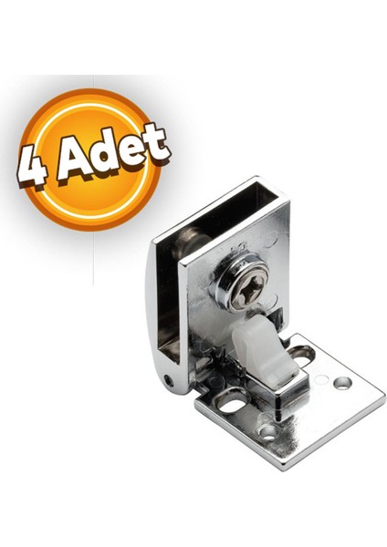 Cam Kapak Menteşesi Etajer Cam Tutucu Cam Etejeri Metal Vidalı Krom (4 Adet)