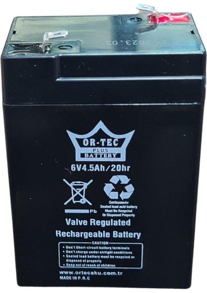 Ortec Kuru Akü 6 V 4,5 Ah Beyaz