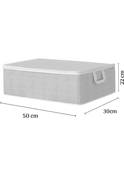 3'lü Çekyat Baza Tipi Yastık Kıyafet Saklama Hurcu - Baza Altı Düzenleyici Hurç 50 x 30 x 22 cm