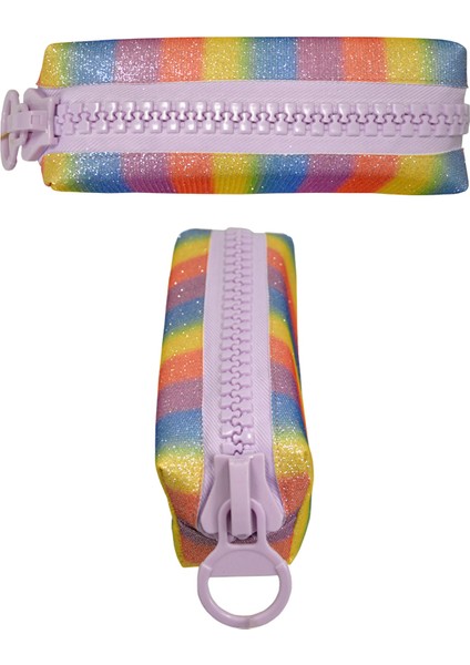 Big Zip Pastel Simli Gökkuşağı Kalem Kutusu – Lila fiyatları