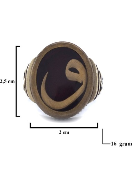Vav Harfi 925 Ayar Kalemli Erkek Gümüş Yüzük GEY-122