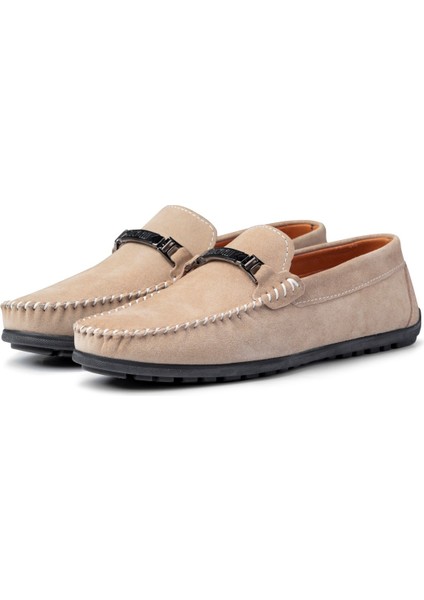 Halb Hakiki Deri Erkek Günlük Ayakkabı, Loafer Ayakkabı, Hafif Ayakkabı, Tokalı Loafer, Süet Ayakkabı