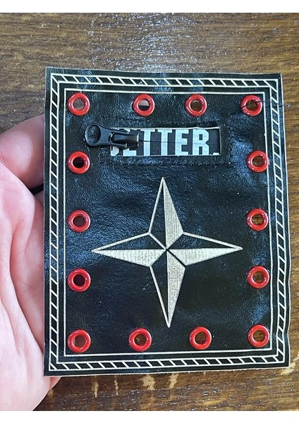 9X11 cm Furmuarlı Yıldız Görselli Deri Aplike Arma Dikiş Hobi Aksesuarı