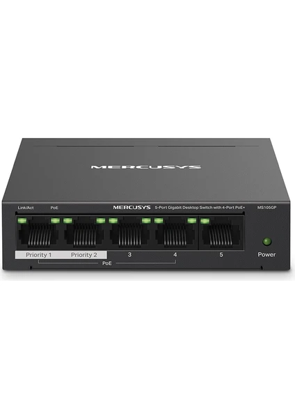 MS105GP, 5-Port Gigabit Desktop Switch With 4-Port Poe+