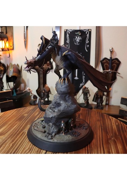 Nazgul Frodo ve Sam Yüzüklerin Efendisi Lotr Boyalı Figür 30 cm (Dev Boy)