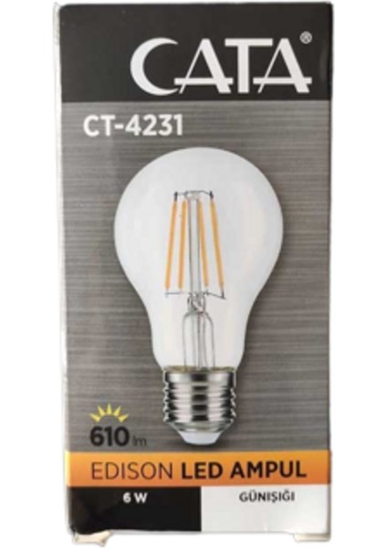 6W LED Ampul 3200K E27 Rustik