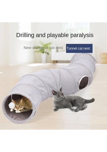 Katlanır Kedi Tüneli Süet Evcil Hayvan Oyuncağı (Yurt Dışından) fiyatları