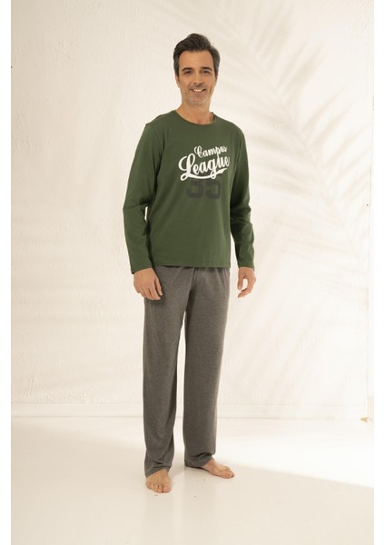 Erkek Uzun Kollu Baskılı Yazlık Penye Pijama Takımı indirimleri