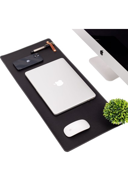 Siyah Pu Deri Ofis Masa Matı Laptop Sümen Takımı Geniş Mouse Pad