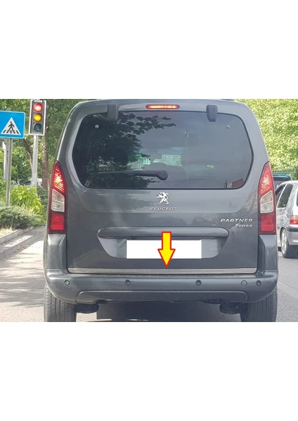 Citroen Berlingo Formlu Krom Bagaj Alt Çıtası 2008 Üzeri Paslanmaz Çelik