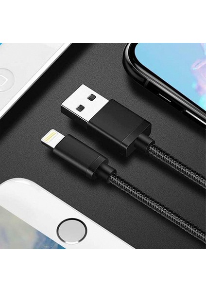 Iphone 6 7 8 11 12 13 14 Pro Max S Plus Uyumlu Lightning Hasır Hızlı Şarj Aleti Kablosu Şarz Kablo