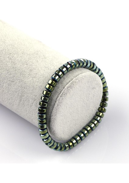 Hematit Doğal Taş Bileklik 3 x 6 mm Rondel Kesim
