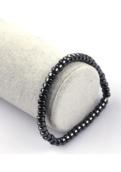 Hematit Doğal Taş Bileklik 3 x 6 mm Rondel Kesim