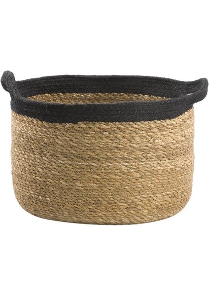 Hasır Siyah Saksı/sepet 35CM