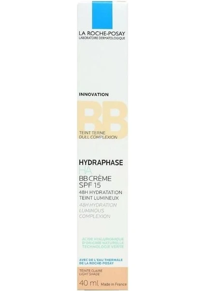 La Roche-Posay Hydraphase Ha Bb Light SPF15 Güneş Korumalı Renkli Nemlendirici Krem 40ML