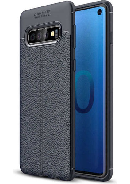 Samsung Galaxy S10 Kılıf Deri Görünümlü Renk Atmayan Dayanaklı Silikon Kapak (Niss)