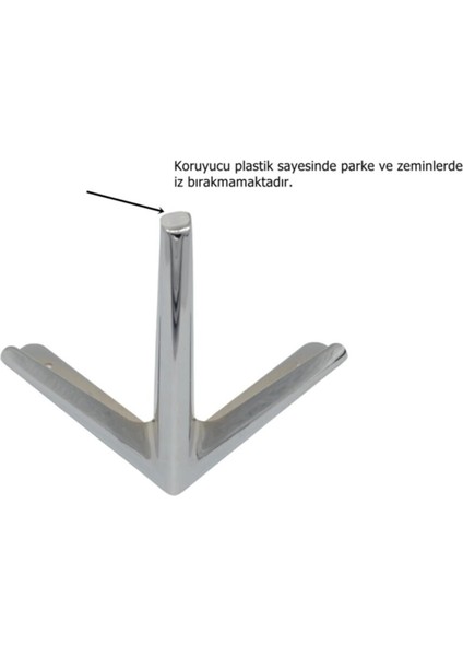 Rezene 15CM Krom Metal Mobilya, Dolap, Koltuk, Tv Ünitesi Ayakları - 4 Adet