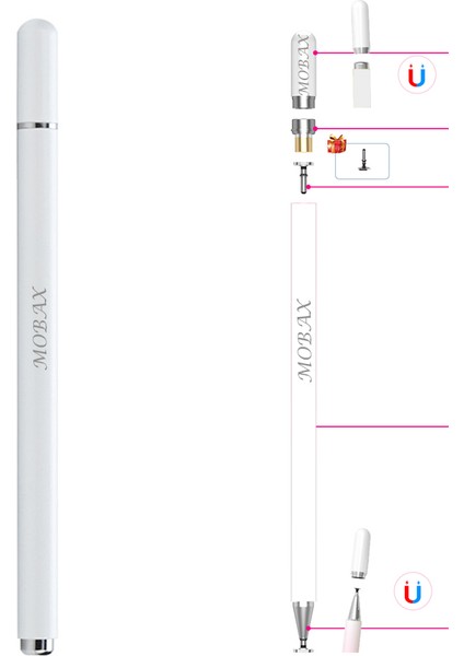 Dokunmatik Tablet Telefon Kalemi +1 Yedek Uç Renk Geçişli Passive Stylus Bilgisayar Kalem
