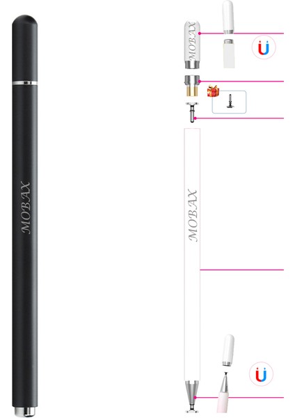 Dokunmatik Tablet Telefon Kalemi +1 Yedek Uç Renk Geçişli Passive Stylus Bilgisayar Kalem