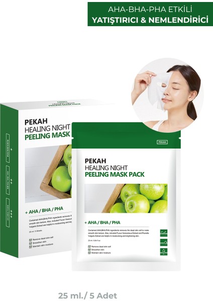 Aha-Bha-Pha Içeren Peeling Etkili Arındırıcı Yüz Maske Seti 5 Adet