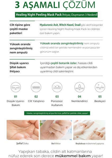 Aha-Bha-Pha Içeren Peeling Etkili Arındırıcı Yüz Maske Seti 5 Adet