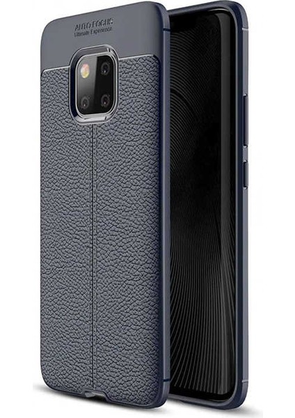 Huawei Mate 20 Pro Kılıf Deri Görünümlü Renk Atmayan Dayanaklı Silikon Kapak (Niss)