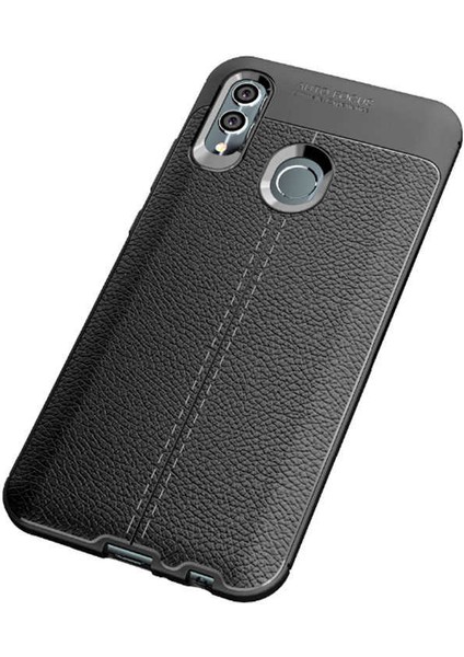Huawei P Smart 2019 Kılıf Deri Görünümlü Renk Atmayan Dayanaklı Silikon Kapak (Niss)
