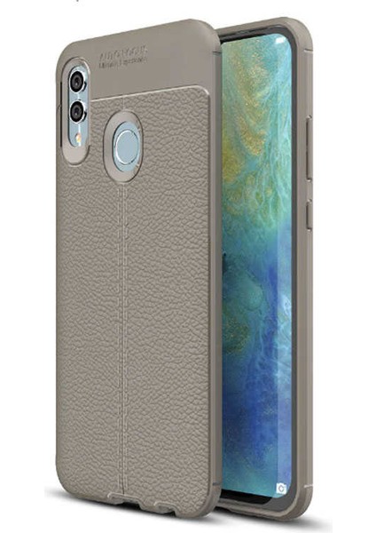 Huawei P Smart 2019 Kılıf Deri Görünümlü Renk Atmayan Dayanaklı Silikon Kapak (Niss)