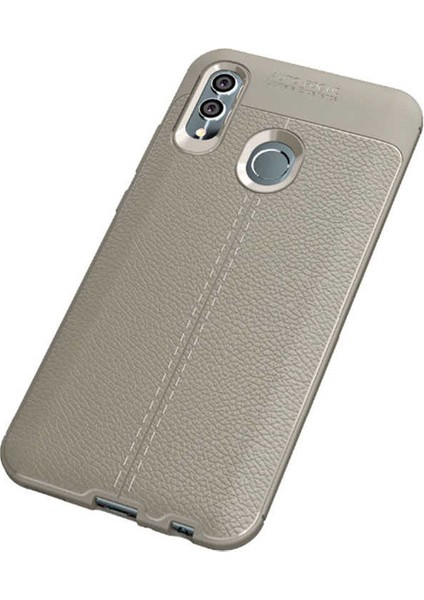 Huawei P Smart 2019 Kılıf Deri Görünümlü Renk Atmayan Dayanaklı Silikon Kapak (Niss)