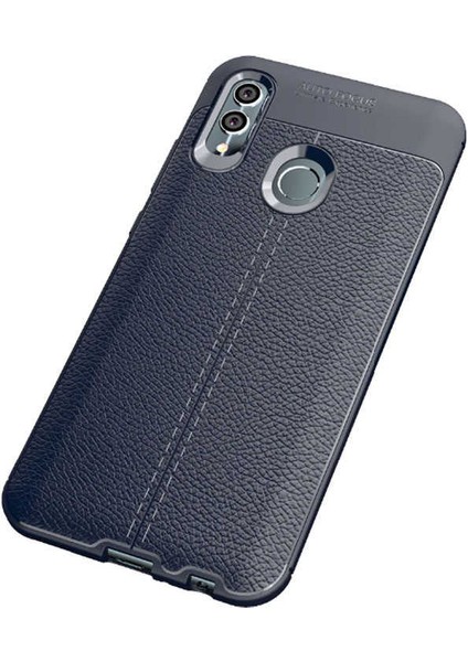 Huawei P Smart 2019 Kılıf Deri Görünümlü Renk Atmayan Dayanaklı Silikon Kapak (Niss)