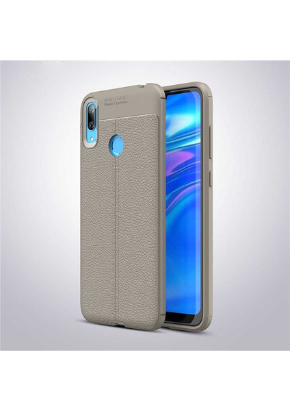 Huawei Y7 Prime 2019 Kılıf Deri Görünümlü Renk Atmayan Dayanaklı Silikon Kapak (Niss) fiyatları