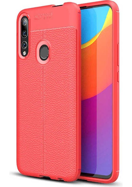 Huawei Y9 Prime 2019 Kılıf Deri Görünümlü Renk Atmayan Dayanaklı Silikon Kapak (Niss)