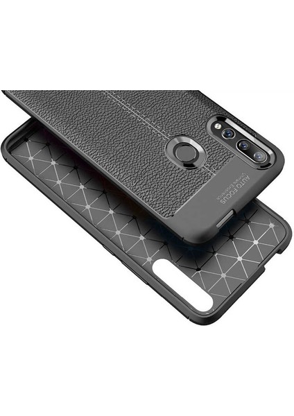 Huawei Y9 Prime 2019 Kılıf Deri Görünümlü Renk Atmayan Dayanaklı Silikon Kapak (Niss)